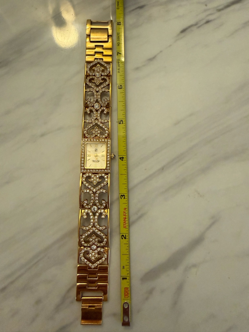 Victoria Wieck Gold-Tone Crystal-Embellished Beacelet Watch - Picture 4 of 11
